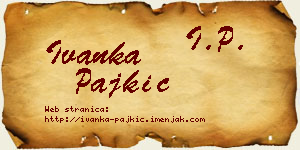 Ivanka Pajkić vizit kartica